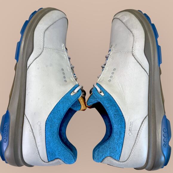 Ecco Biom Mens Hybrid Leather Gortex Spikeless Golf Shoes Size 10 Wide Blue Gray - Picture 8 of 14